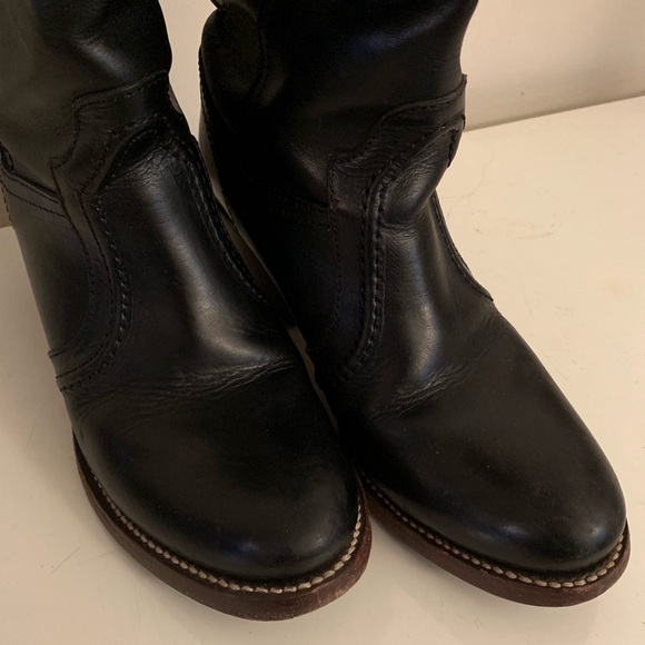 Frye Knee High Tall Black Leather Boot - Picture 4 of 7